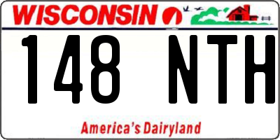 WI license plate 148NTH