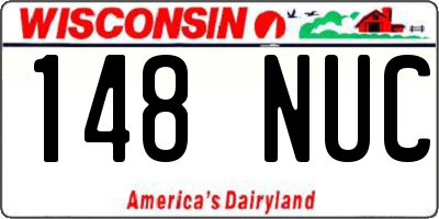 WI license plate 148NUC