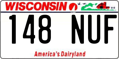 WI license plate 148NUF
