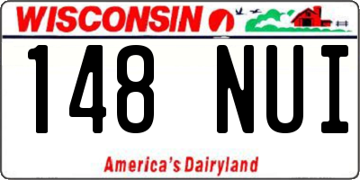 WI license plate 148NUI