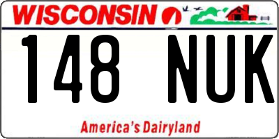 WI license plate 148NUK