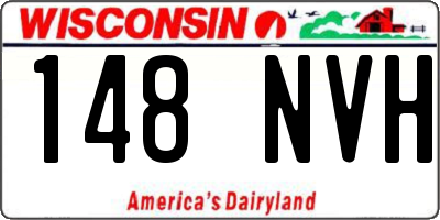 WI license plate 148NVH