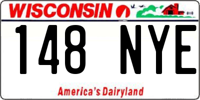 WI license plate 148NYE