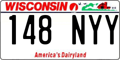 WI license plate 148NYY