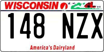 WI license plate 148NZX