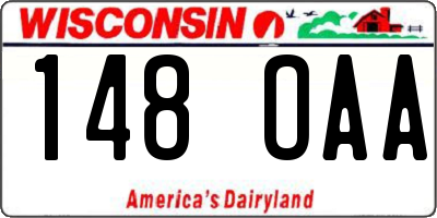 WI license plate 148OAA