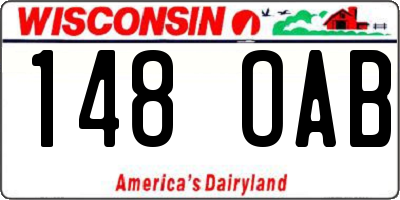 WI license plate 148OAB