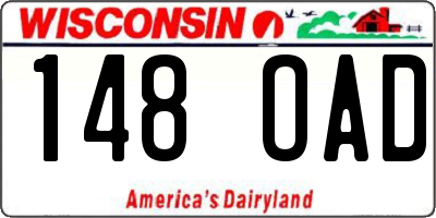 WI license plate 148OAD