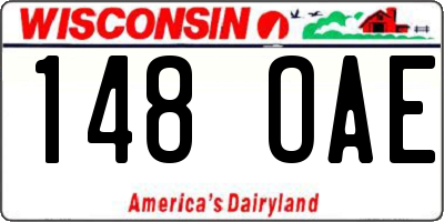 WI license plate 148OAE