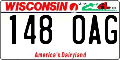 WI license plate 148OAG