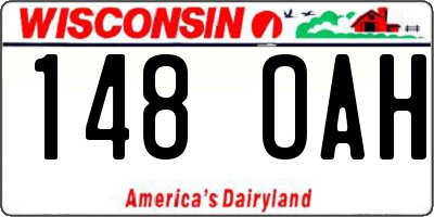 WI license plate 148OAH