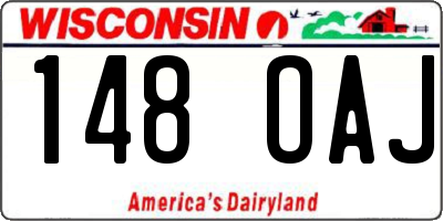 WI license plate 148OAJ