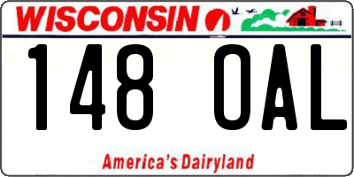 WI license plate 148OAL