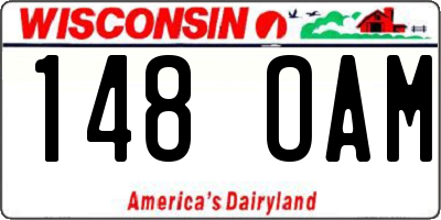 WI license plate 148OAM