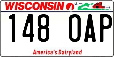 WI license plate 148OAP