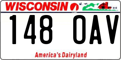 WI license plate 148OAV