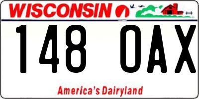 WI license plate 148OAX