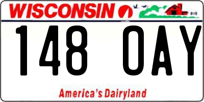 WI license plate 148OAY