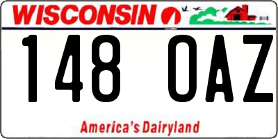 WI license plate 148OAZ