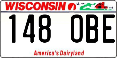 WI license plate 148OBE