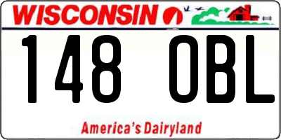WI license plate 148OBL