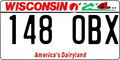 WI license plate 148OBX