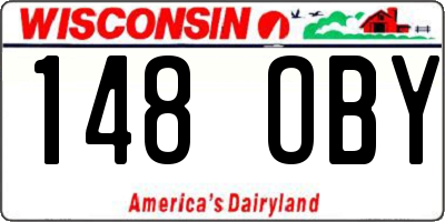 WI license plate 148OBY