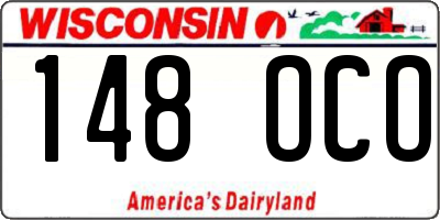 WI license plate 148OCO