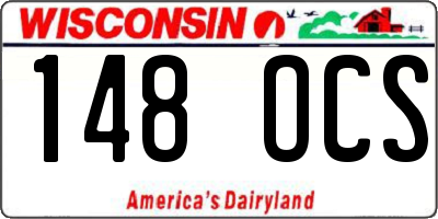 WI license plate 148OCS