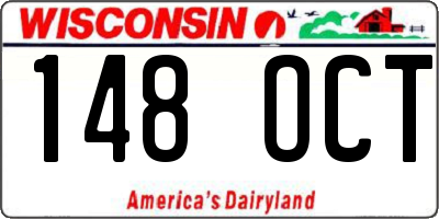 WI license plate 148OCT