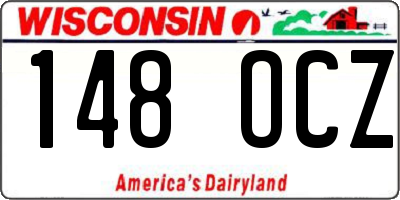 WI license plate 148OCZ