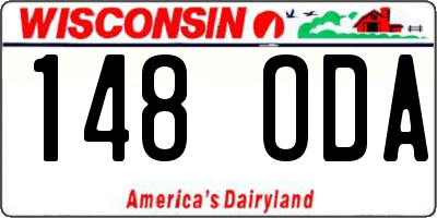 WI license plate 148ODA