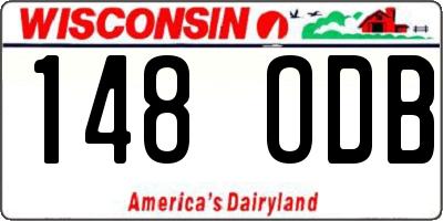 WI license plate 148ODB