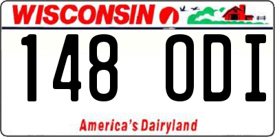 WI license plate 148ODI