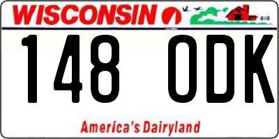WI license plate 148ODK