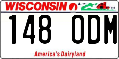 WI license plate 148ODM