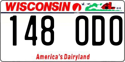 WI license plate 148ODO