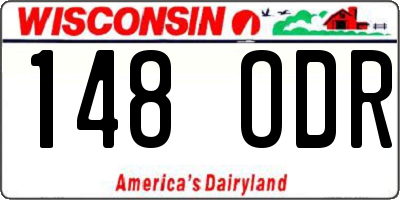 WI license plate 148ODR