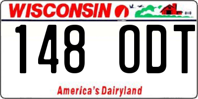 WI license plate 148ODT