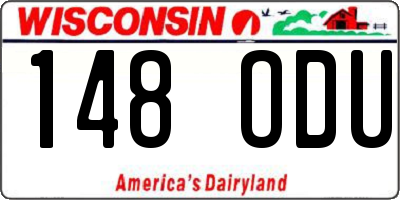 WI license plate 148ODU