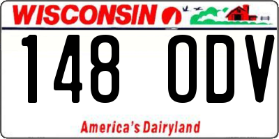 WI license plate 148ODV