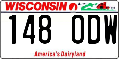 WI license plate 148ODW