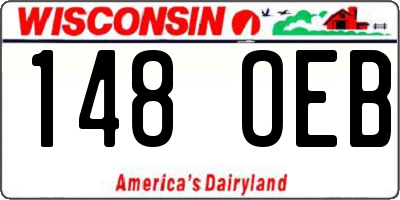 WI license plate 148OEB