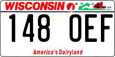WI license plate 148OEF