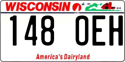 WI license plate 148OEH