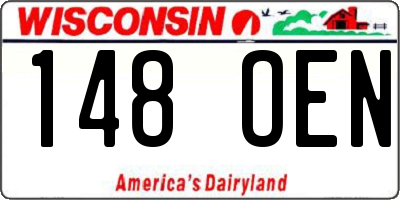 WI license plate 148OEN