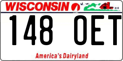 WI license plate 148OET