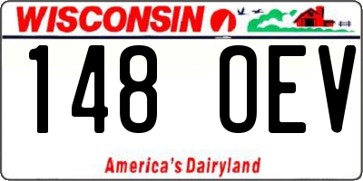 WI license plate 148OEV