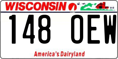 WI license plate 148OEW