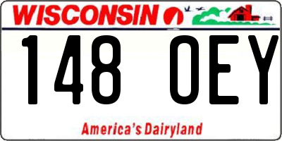 WI license plate 148OEY
